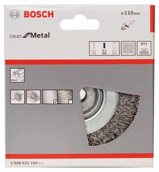 PRO Metal clean Wire Wheel, 115 x 0.3 mm, Thread