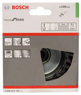 PRO Stainless Steel heavy Cup Brush, 100 x 0.35 mm, Thread - 0