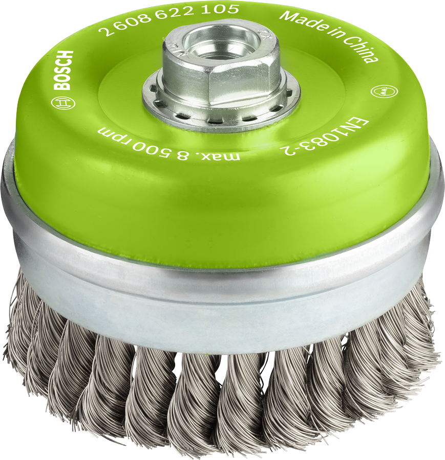PRO Stainless Steel heavy Cup Brush, 100 x 0.35 mm, Thread