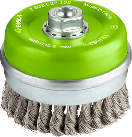 PRO Stainless Steel heavy Cup Brush, 100 x 0.35 mm, Thread