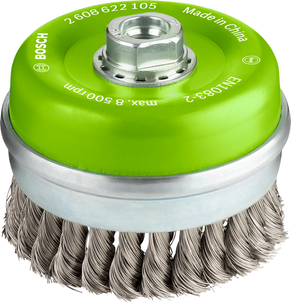 PRO Stainless Steel heavy Cup Brush, 100 x 0.35 mm, Thread