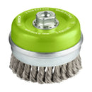 PRO Stainless Steel heavy Cup Brush, 100 x 0.35 mm, Thread - image 01