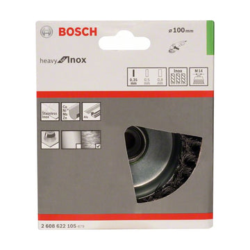 PRO Stainless Steel heavy Cup Brush, 100 x 0.35 mm, Thread - image 02