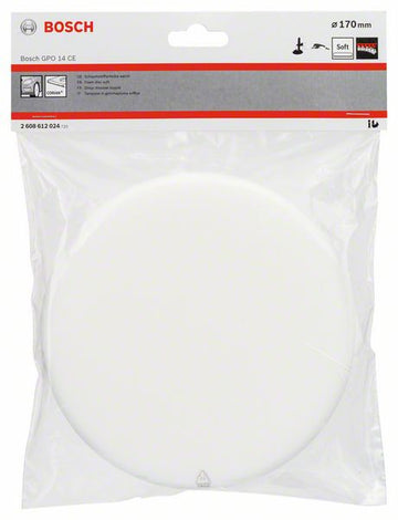 Foam disc (white), polisher, 170 mm - 0