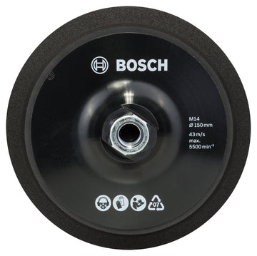 M14 backing pad, 150 mm diameter, with Hook & Loop-type fastening system