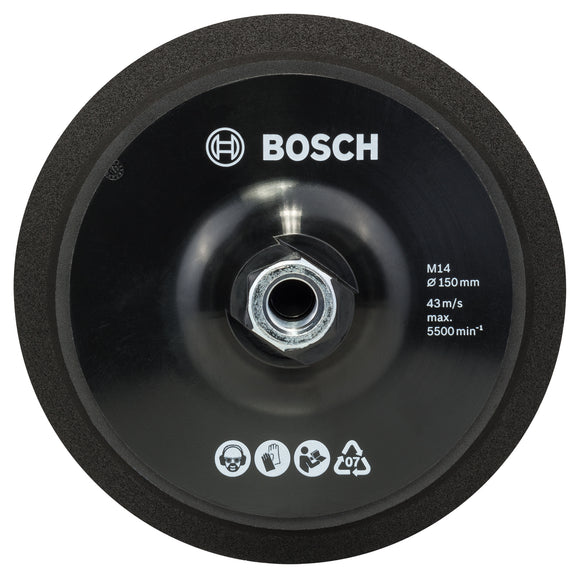 M14 backing pad, 150 mm diameter, with Hook & Loop-type fastening system