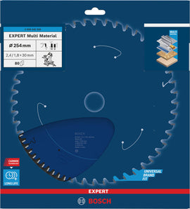 EXPERT Multi Material Circular Saw Blade, 254 x 2.4/1.8 x 30 mm, T80 - 0
