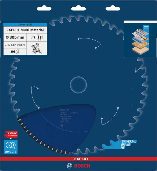 EXPERT Multi Material Circular Saw Blade, 305 x 2.4/1.8 x 30 mm, T96