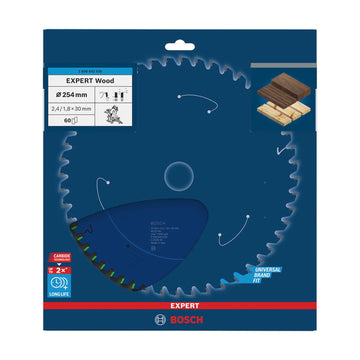 EXPERT Wood Circular Saw Blade, 254 x 2.4/1.8 x 30 mm, T60
 254 x 30 x 2,4 mm, 60 - image 02
