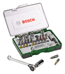 Bosch 27pc screwdriver bit and ratchet set