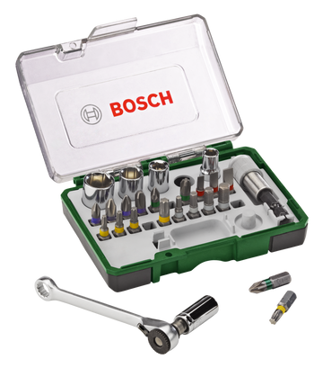 Bosch 27pc screwdriver bit and ratchet set