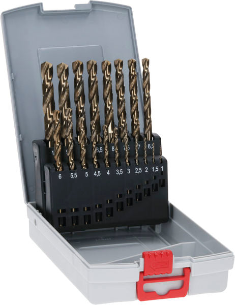 PRO Stainless Steel HSS-Co Twist Drill Bit Set, 19 pcs, 1-10 mm
