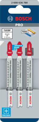 PRO Plastics PMMA clean T102BF Jigsaw Blade, 92 mm, 3 pcs-2