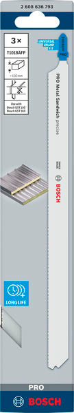 PRO Metal Sandwich T1018AFP Jigsaw Blade, 250 mm, 3 pcs - 0