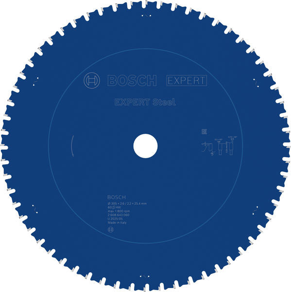 EXPERT Steel Circular Saw Blade, 305 x 2.6/2.2 x 25.4 mm, T60
 305 x 25,4 x 2,6 mm, 60
