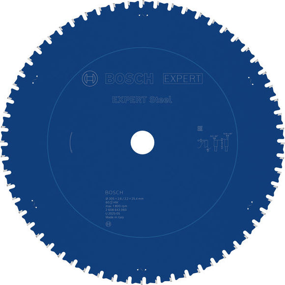 EXPERT Steel Circular Saw Blade, 305 x 2.6/2.2 x 25.4 mm, T60
 305 x 25,4 x 2,6 mm, 60