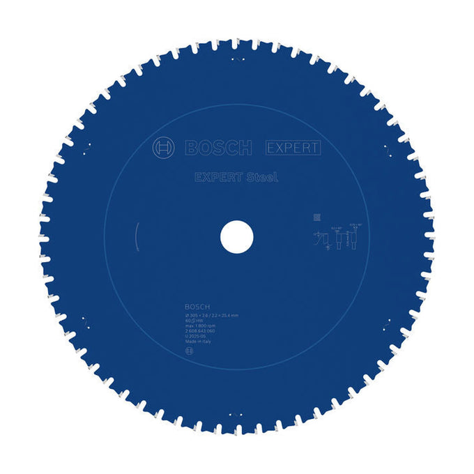 EXPERT Steel Circular Saw Blade, 305 x 2.6/2.2 x 25.4 mm, T60
 305 x 25,4 x 2,6 mm, 60 - image 01
