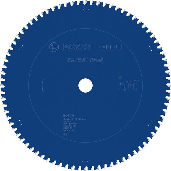 EXPERT Steel Circular Saw Blade, 305 x 2.6/2.2 x 25.4 mm, T80