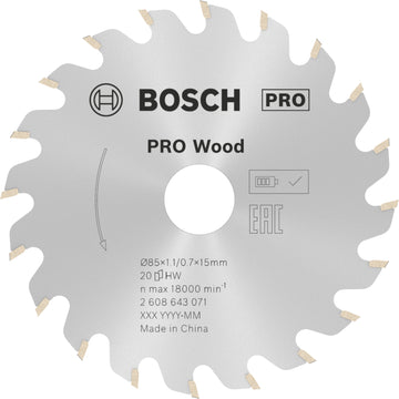 PRO Wood Circular Saw Blade, 85 x 1.1 x 15 mm
 85 x 15 x 1.1mm x 20 for GKS 12V-LI