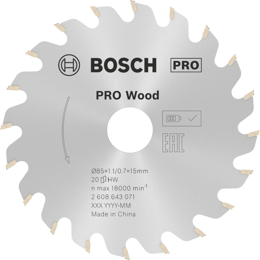 PRO Wood Circular Saw Blade, 85 x 1.1 x 15 mm
 85 x 15 x 1.1mm x 20 for GKS 12V-LI