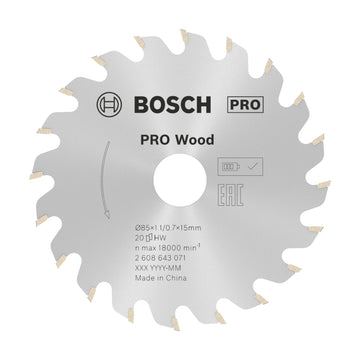 PRO Wood Circular Saw Blade, 85 x 1.1 x 15 mm
 85 x 15 x 1.1mm x 20 for GKS 12V-LI - image 01