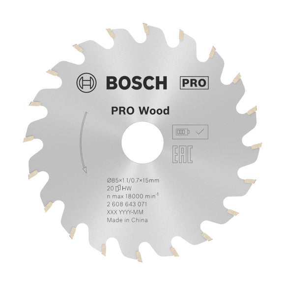 PRO Wood Circular Saw Blade, 85 x 1.1 x 15 mm
 85 x 15 x 1.1mm x 20 for GKS 12V-LI - image 01