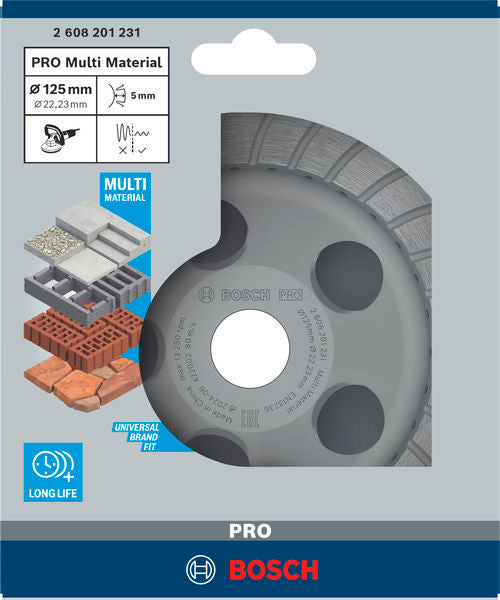 Bosch PRO Multi Material Grinding Head, 5 x 125 x 22.23 mm