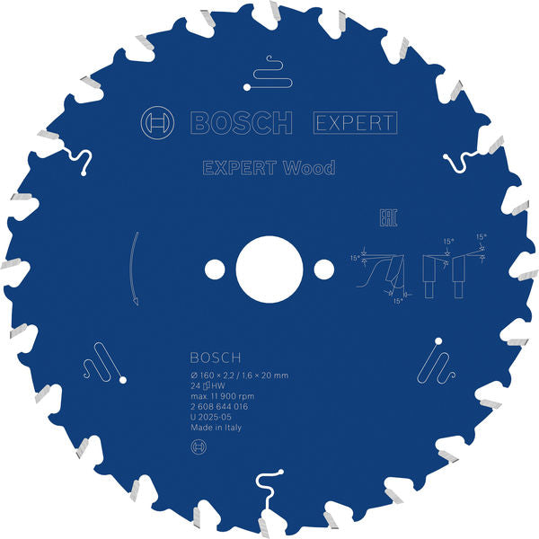 EXPERT Wood Circular Saw Blade, 160 x 2.2/1.6 x 20 mm, T24