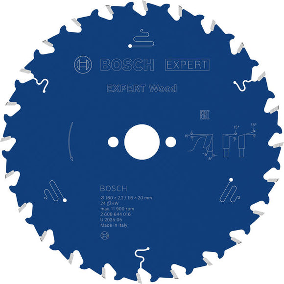 EXPERT Wood Circular Saw Blade, 160 x 2.2/1.6 x 20 mm, T24