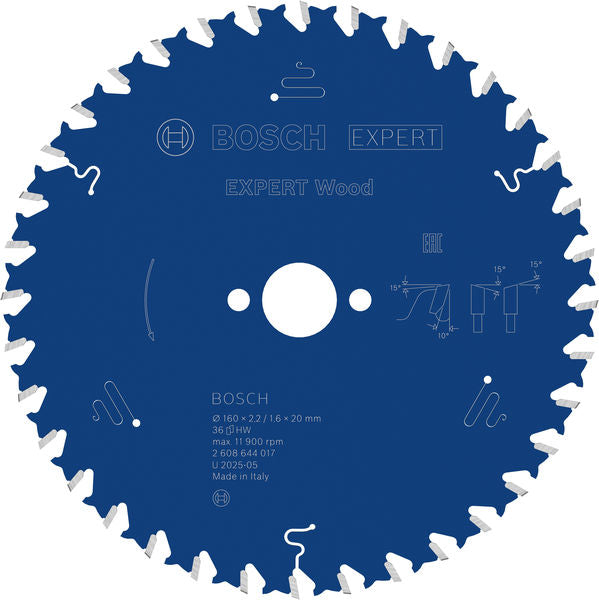 EXPERT Wood Circular Saw Blade, 160 x 2.2/1.6 x 20 mm, T36