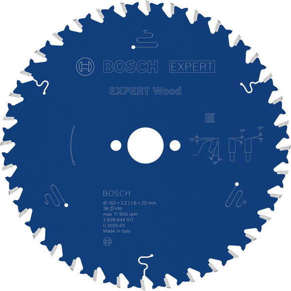 EXPERT Wood Circular Saw Blade, 160 x 2.2/1.6 x 20 mm, T36