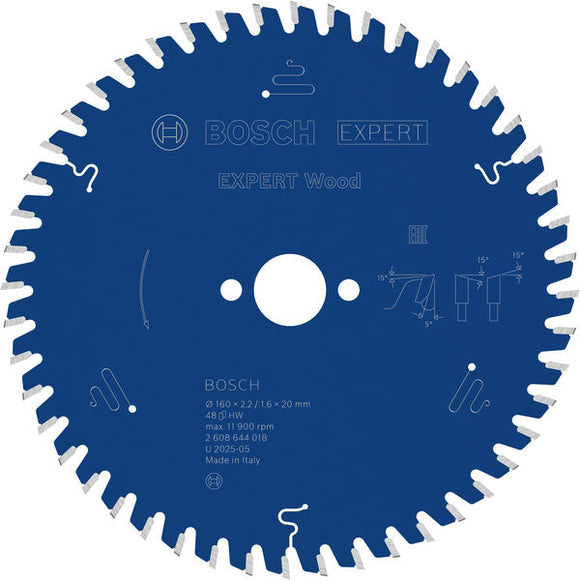 EXPERT Wood Circular Saw Blade, 160 x 2.2/1.6 x 20 mm, T48
