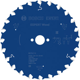 EXPERT Wood Circular Saw Blade, 165 x 2.6/1.6 x 20 mm, T24