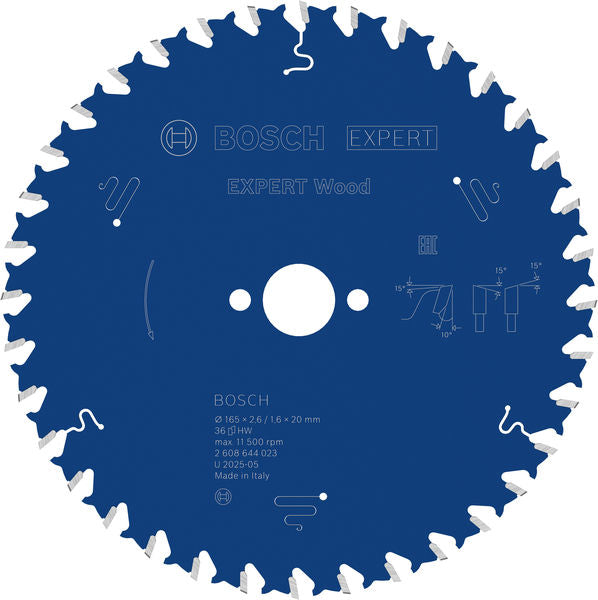 EXPERT Wood Circular Saw Blade, 165 x 2.6/1.6 x 20 mm, T36