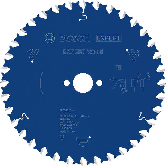 EXPERT Wood Circular Saw Blade, 165 x 2.6/1.6 x 20 mm, T36