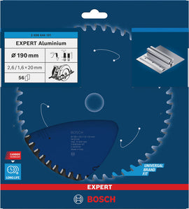 EXPERT Aluminium Circular Saw Blade, 190 x 2.6/1.6 x 20 mm, T56
 190 x 20 x 2,6 mm, 56 - 0