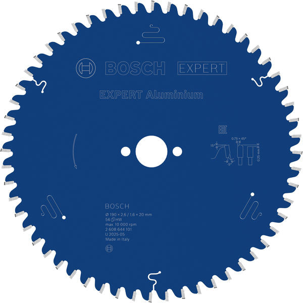 EXPERT Aluminium Circular Saw Blade, 190 x 2.6/1.6 x 20 mm, T56
 190 x 20 x 2,6 mm, 56