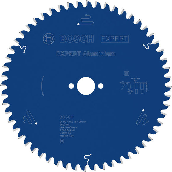 EXPERT Aluminium Circular Saw Blade, 190 x 2.6/1.6 x 20 mm, T56
 190 x 20 x 2,6 mm, 56
