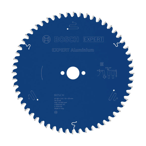 EXPERT Aluminium Circular Saw Blade, 190 x 2.6/1.6 x 20 mm, T56
 190 x 20 x 2,6 mm, 56 - image 01