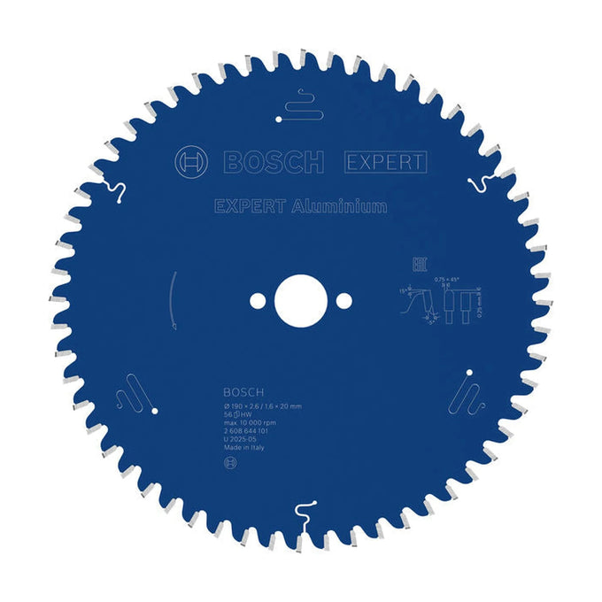 EXPERT Aluminium Circular Saw Blade, 190 x 2.6/1.6 x 20 mm, T56
 190 x 20 x 2,6 mm, 56 - image 03