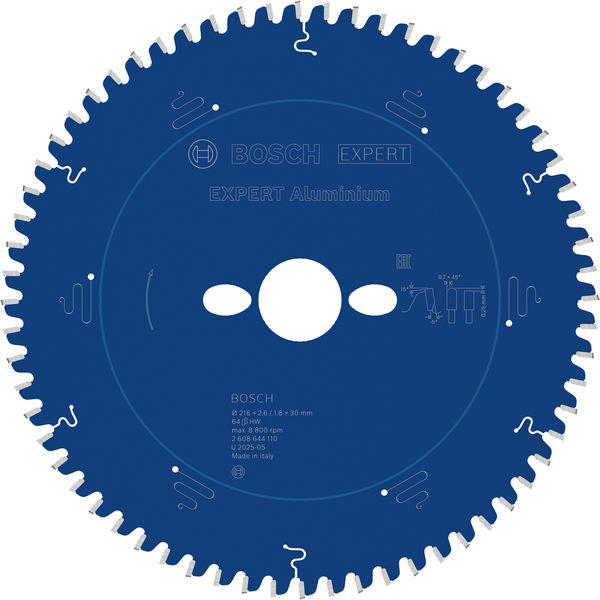 EXPERT Aluminium Circular Saw Blade, 216 x 2.6/1.8 x 30 mm, T64 216 x 30 x 2,6 mm, 64