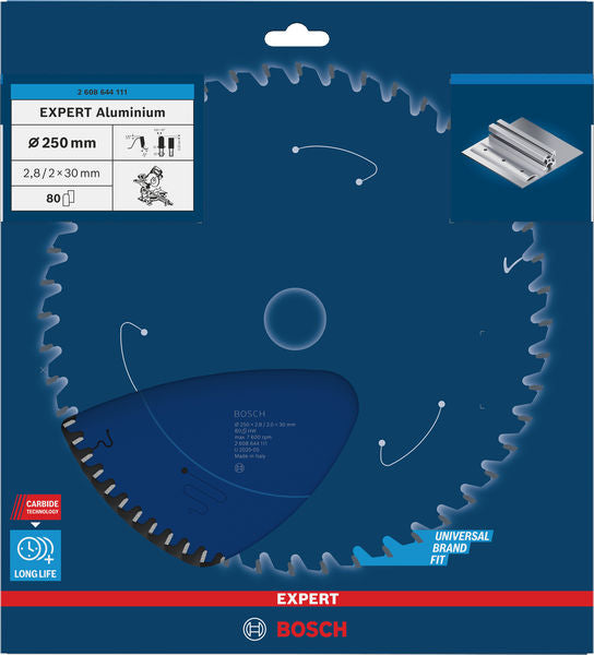 EXPERT Aluminium Circular Saw Blade, 250 x 2.8/2 x 30 mm, T80