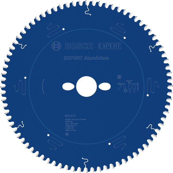 EXPERT Aluminium Circular Saw Blade, 250 x 2.8/2 x 30 mm, T80