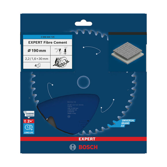 EXPERT Fibre Cement Circular Saw Blade, 190 x 2.2/1.6 x 30 mm, T4 - image 02