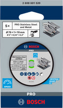 Bosch PRO Stainless Steel and Metal Bonded Cutting Disc 76x1x10 mm 5pcs-2