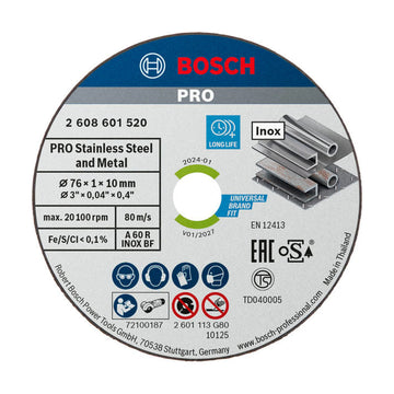 Bosch PRO Stainless Steel and Metal Bonded Cutting Disc 76x1x10 mm 5pcs - image 01