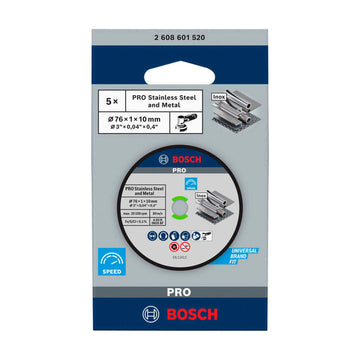Bosch PRO Stainless Steel and Metal Bonded Cutting Disc 76x1x10 mm 5pcs - image 02