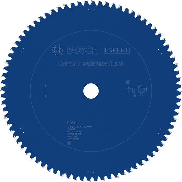 EXPERT Stainless Steel Circular Saw Blade, 305 x 2.5/2.2 x 25.4 mm, T80