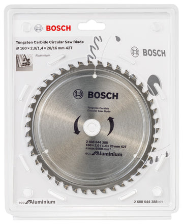 Bosch Circular Saw Blade Eco for Aluminium 160 x 20 x 2,0,1,4 mm, 42 - 0