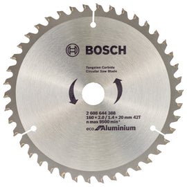 Bosch Circular Saw Blade Eco for Aluminium 160 x 20 x 2,0,1,4 mm, 42